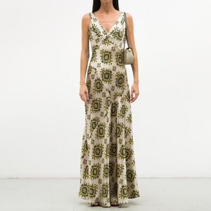 Dries Van Noten Women's Cream and Green dress